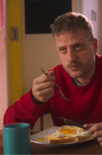 Man eating breakfast